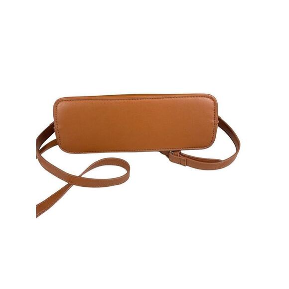 Kendall + Kylie Dome Crossbody Bag Cognac Brown Gold Accents Charm Small NWOT - Picture 5 of 7